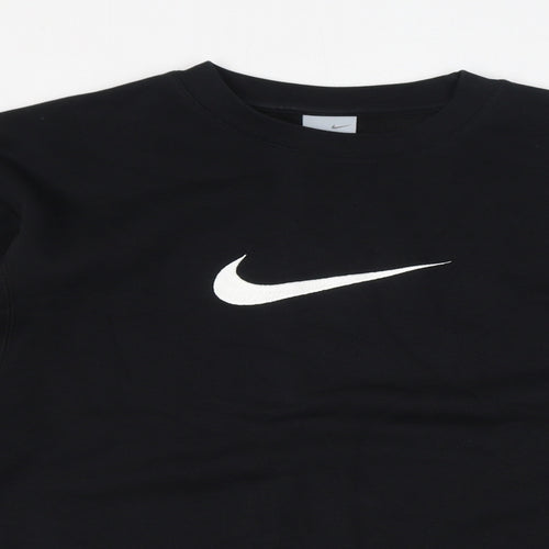 Nike Boys Black Cotton Pullover Sweatshirt Size 13-14 Years Pullover - Size 13-15, Logo