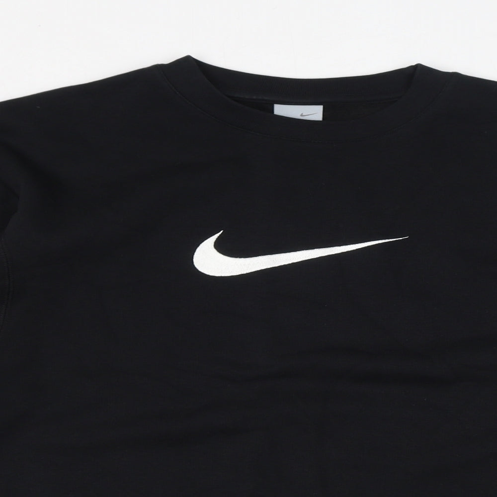 Nike Boys Black Cotton Pullover Sweatshirt Size 13-14 Years Pullover - Size 13-15, Logo