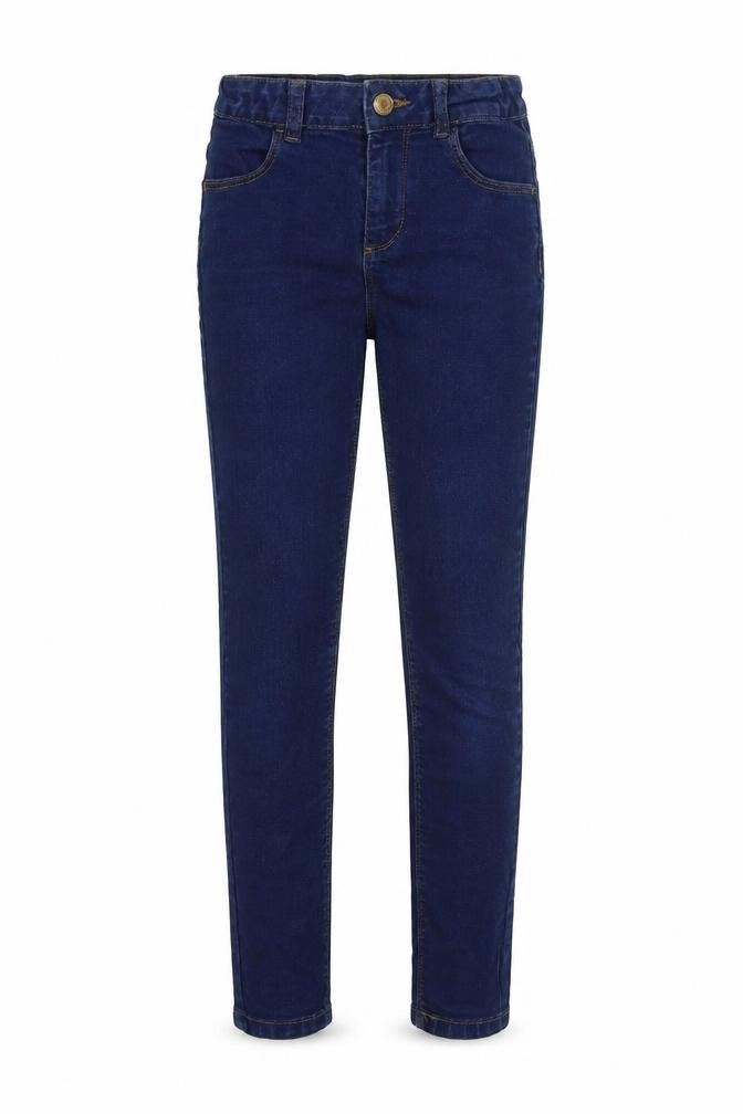 Denim & Co. Girls Blue Cotton Skinny Jeans Size 9-10 Years L23 in Regular Zip