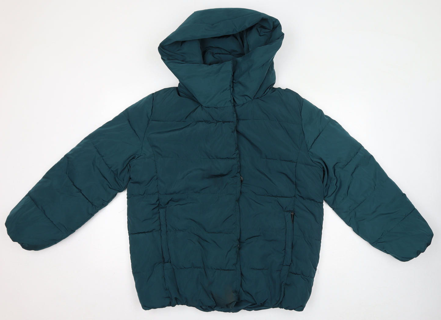 Roman Womens Green Puffer Jacket Jacket Size 16 Zip