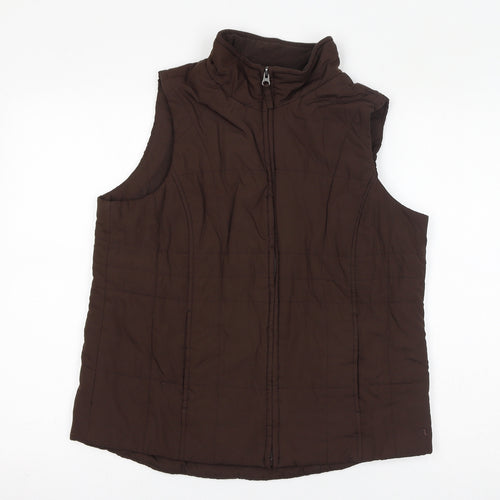 Athletic Works Womens Brown Gilet Jacket Size 8 Zip - Size 8-10, Fleece Lined