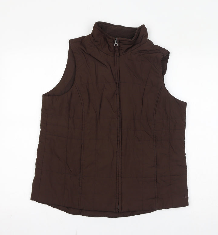Athletic Works Womens Brown Gilet Jacket Size 8 Zip - Size 8-10, Fleece Lined