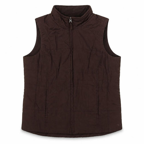 Athletic Works Womens Brown Gilet Jacket Size 8 Zip - Size 8-10, Fleece Lined