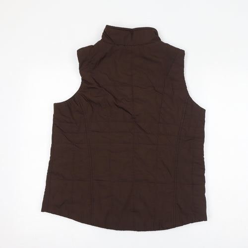 Athletic Works Womens Brown Gilet Jacket Size 8 Zip - Size 8-10, Fleece Lined