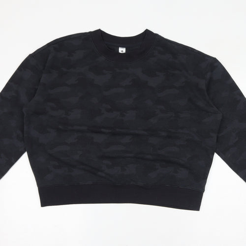 Reflex Womens Black Camouflage Polyester Pullover Sweatshirt Size XL Pullover - Cropped