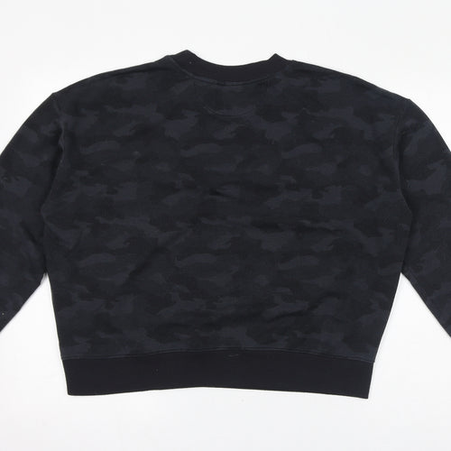 Reflex Womens Black Camouflage Polyester Pullover Sweatshirt Size XL Pullover - Cropped