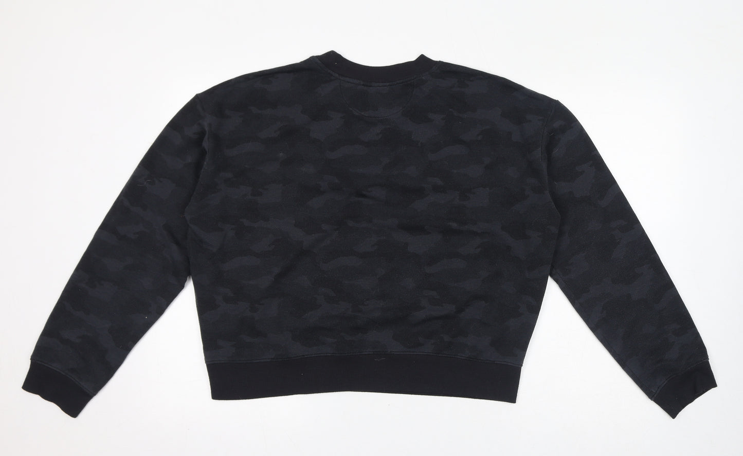 Reflex Womens Black Camouflage Polyester Pullover Sweatshirt Size XL Pullover - Cropped