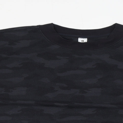 Reflex Womens Black Camouflage Polyester Pullover Sweatshirt Size XL Pullover - Cropped