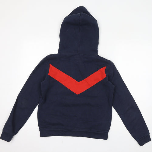 Jack Wills Womens Blue Colourblock Cotton Pullover Hoodie Size 6 Pullover - Logo