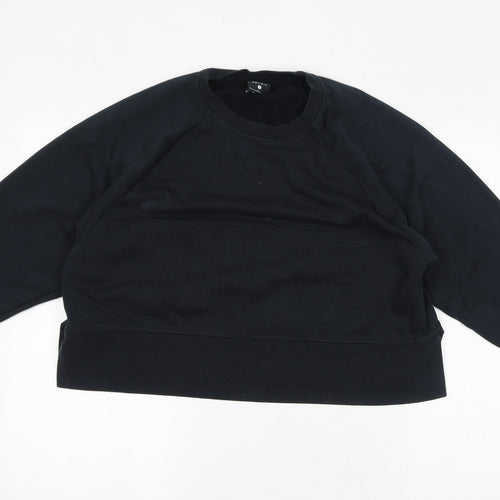 Nike Womens Black Polyester Pullover Sweatshirt Size S Pullover - Embossed Logo, Cropped