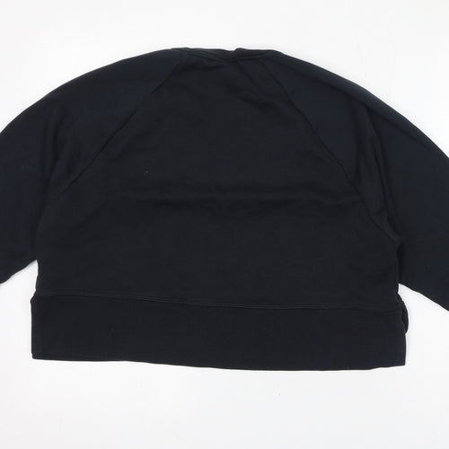 Nike Womens Black Polyester Pullover Sweatshirt Size S Pullover - Embossed Logo, Cropped