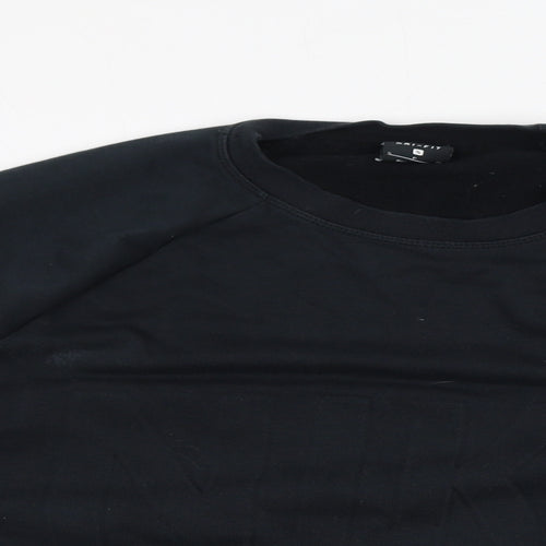 Nike Womens Black Polyester Pullover Sweatshirt Size S Pullover - Embossed Logo, Cropped