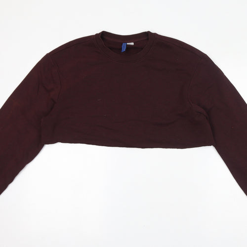 Divided by H&M Womens Red Polyester Pullover Sweatshirt Size M Pullover - Cropped