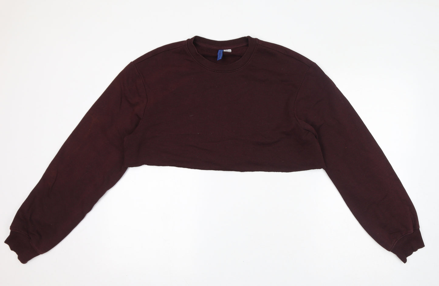 Divided by H&M Womens Red Polyester Pullover Sweatshirt Size M Pullover - Cropped