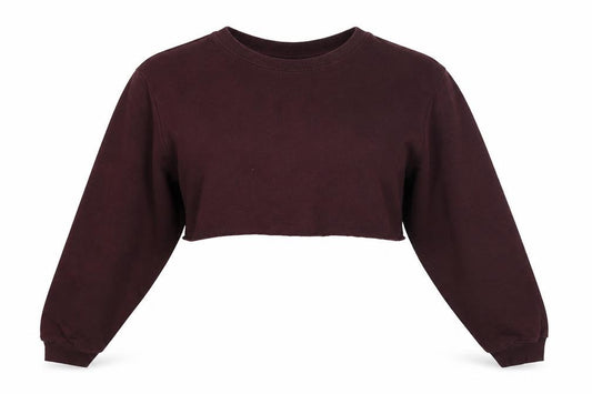 Front view of Divided by H&M women’s red polyester pullover sweatshirt, size M, pullover - cropped