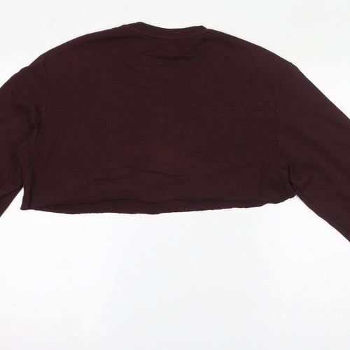 Divided by H&M Womens Red Polyester Pullover Sweatshirt Size M Pullover - Cropped