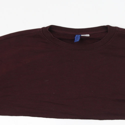 Divided by H&M Womens Red Polyester Pullover Sweatshirt Size M Pullover - Cropped