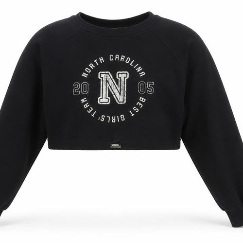 Bershka Womens Black Cotton Pullover Sweatshirt Size XS Pullover - Cropped, North Carolina 2005