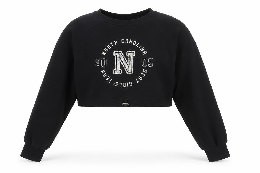 Bershka Womens Black Cotton Pullover Sweatshirt Size XS Pullover - Cropped, North Carolina 2005