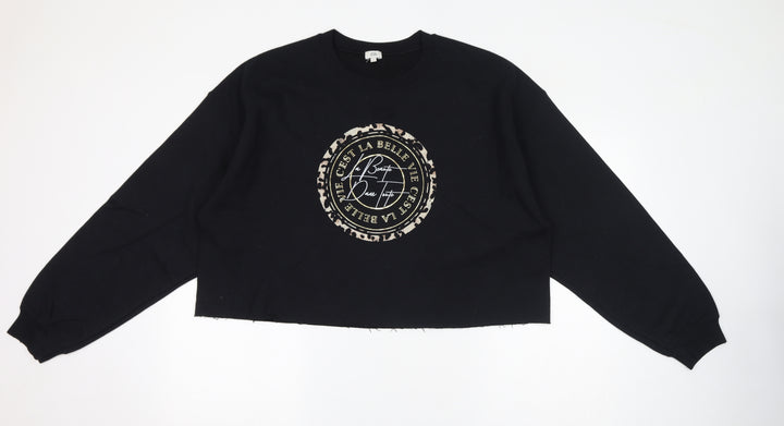 River Island Womens Black Polyester Pullover Sweatshirt Size M Pullover - La Beaute Dans Toute, Cropped