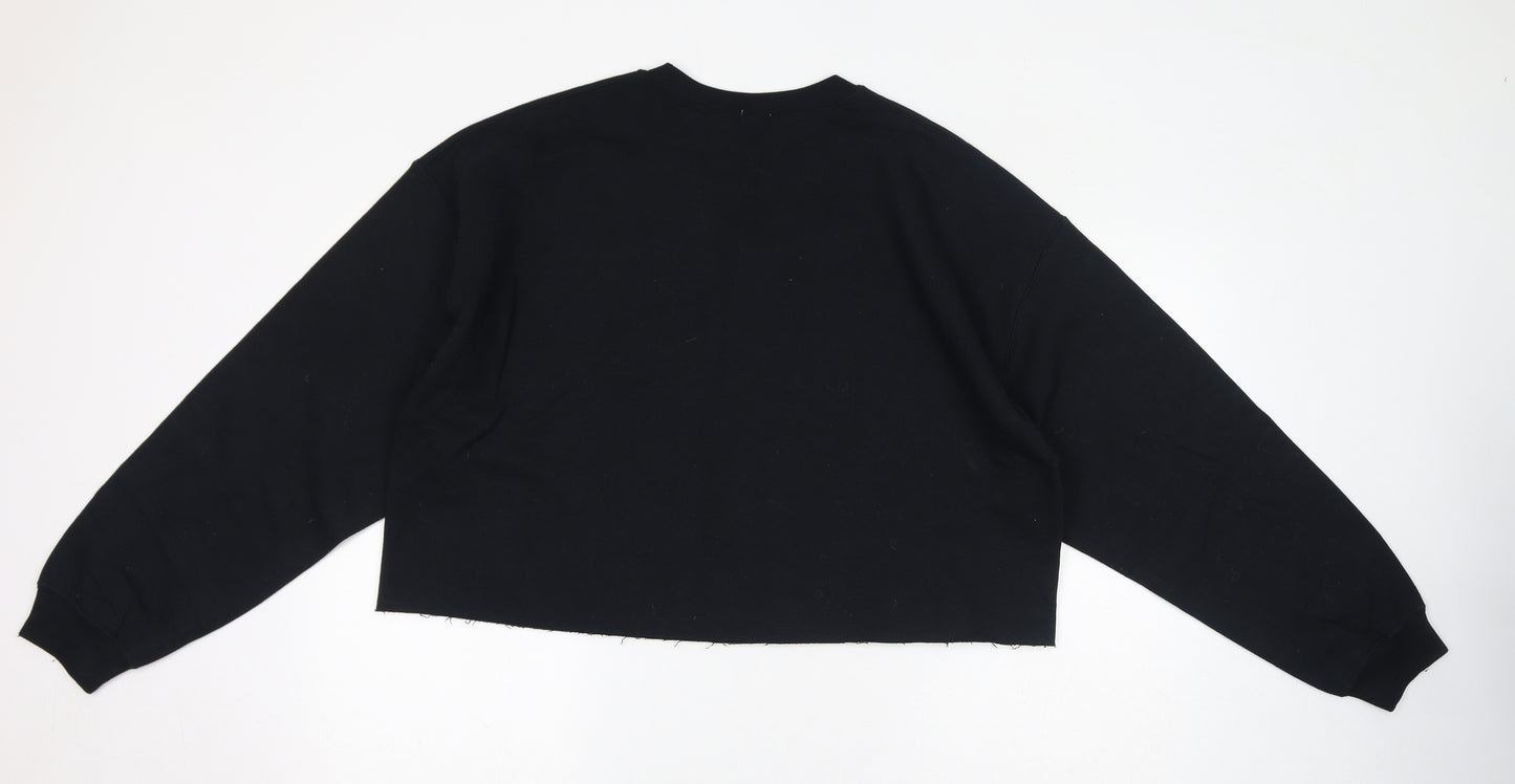 River Island Womens Black Polyester Pullover Sweatshirt Size M Pullover - La Beaute Dans Toute, Cropped