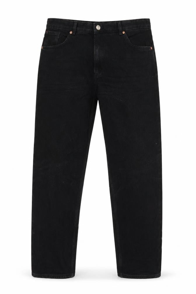 Monki Womens Black Cotton Straight Jeans Size 38 in L30 in Regular Zip