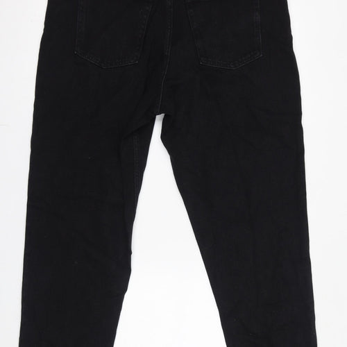 Monki Womens Black Cotton Straight Jeans Size 38 in L30 in Regular Zip