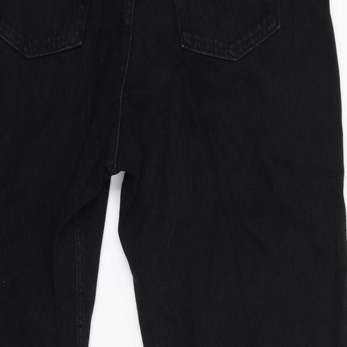 Monki Womens Black Cotton Straight Jeans Size 38 in L30 in Regular Zip