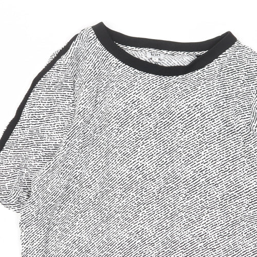 Lilley & Skinner Womens White Animal Print Viscose Basic T-Shirt Size 12 Crew Neck