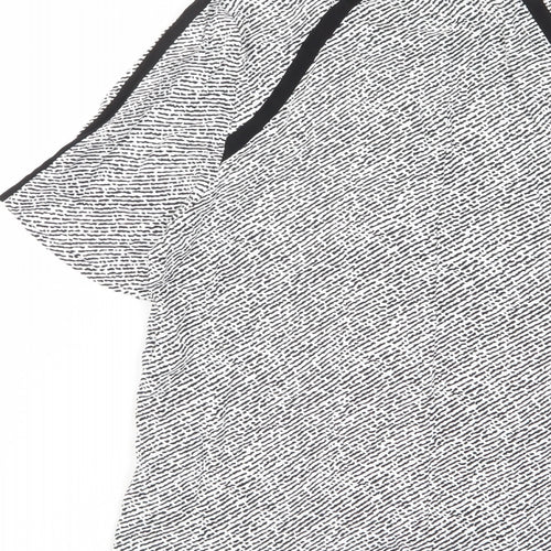 Lilley & Skinner Womens White Animal Print Viscose Basic T-Shirt Size 12 Crew Neck
