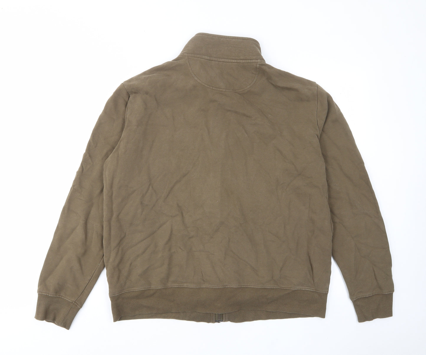 Marks and Spencer Mens Green Cotton Full Zip Sweatshirt Size XL - Pockets