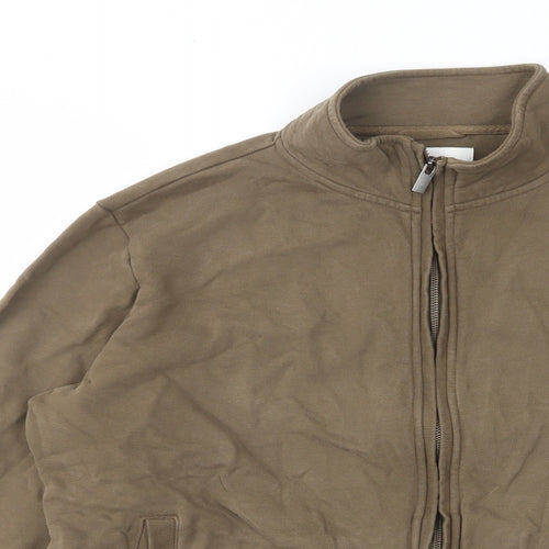 Marks and Spencer Mens Green Cotton Full Zip Sweatshirt Size XL - Pockets