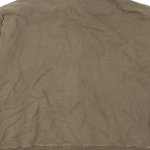 Marks and Spencer Mens Green Cotton Full Zip Sweatshirt Size XL - Pockets
