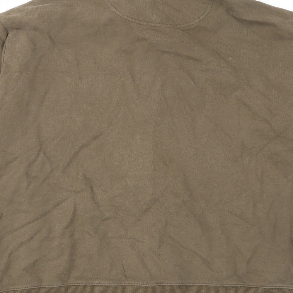 Marks and Spencer Mens Green Cotton Full Zip Sweatshirt Size XL - Pockets