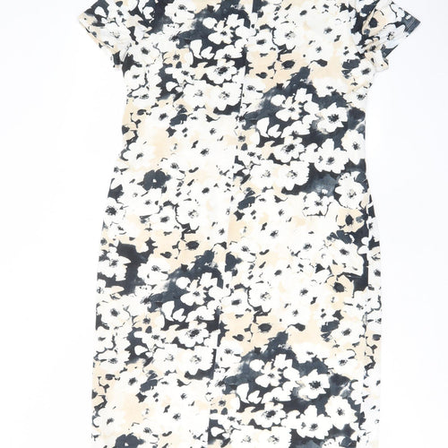 Cc Womens Multicoloured Floral Polyester A-Line Size XL Scoop Neck Pullover - Pleated