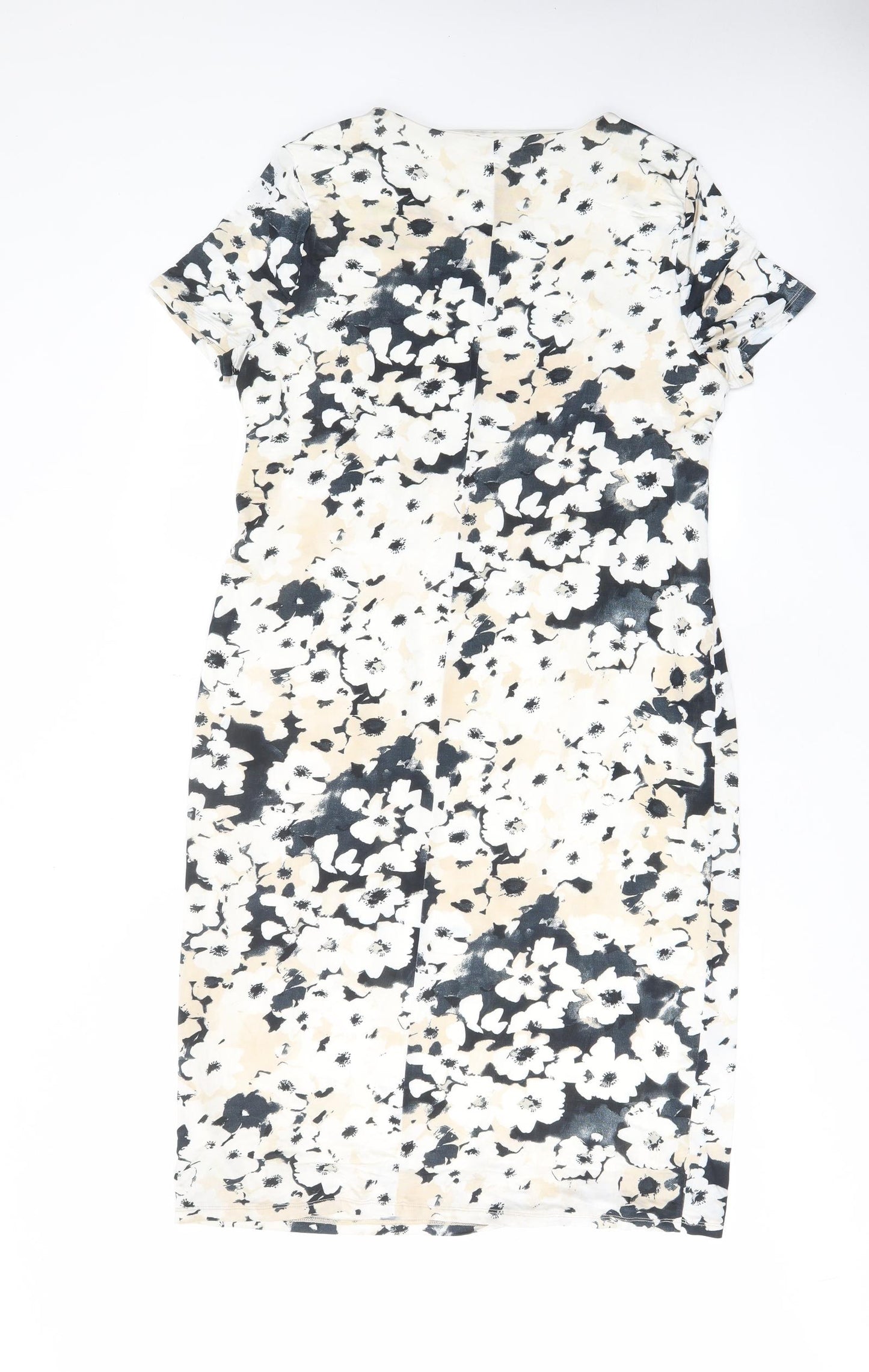 Cc Womens Multicoloured Floral Polyester A-Line Size XL Scoop Neck Pullover - Pleated