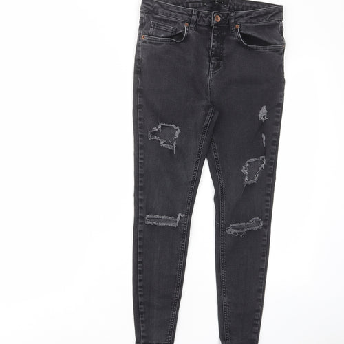 Pre London Womens Black Cotton Skinny Jeans Size 30 in L25 in Regular Zip - Pockets