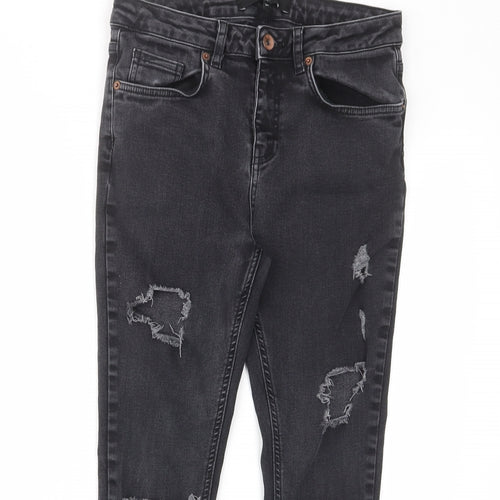 Pre London Womens Black Cotton Skinny Jeans Size 30 in L25 in Regular Zip - Pockets