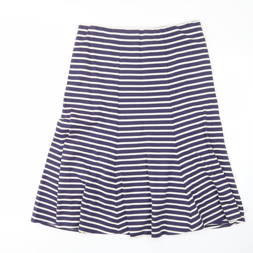 Renaissance Womens Blue Striped Cotton A-Line Skirt Size 18