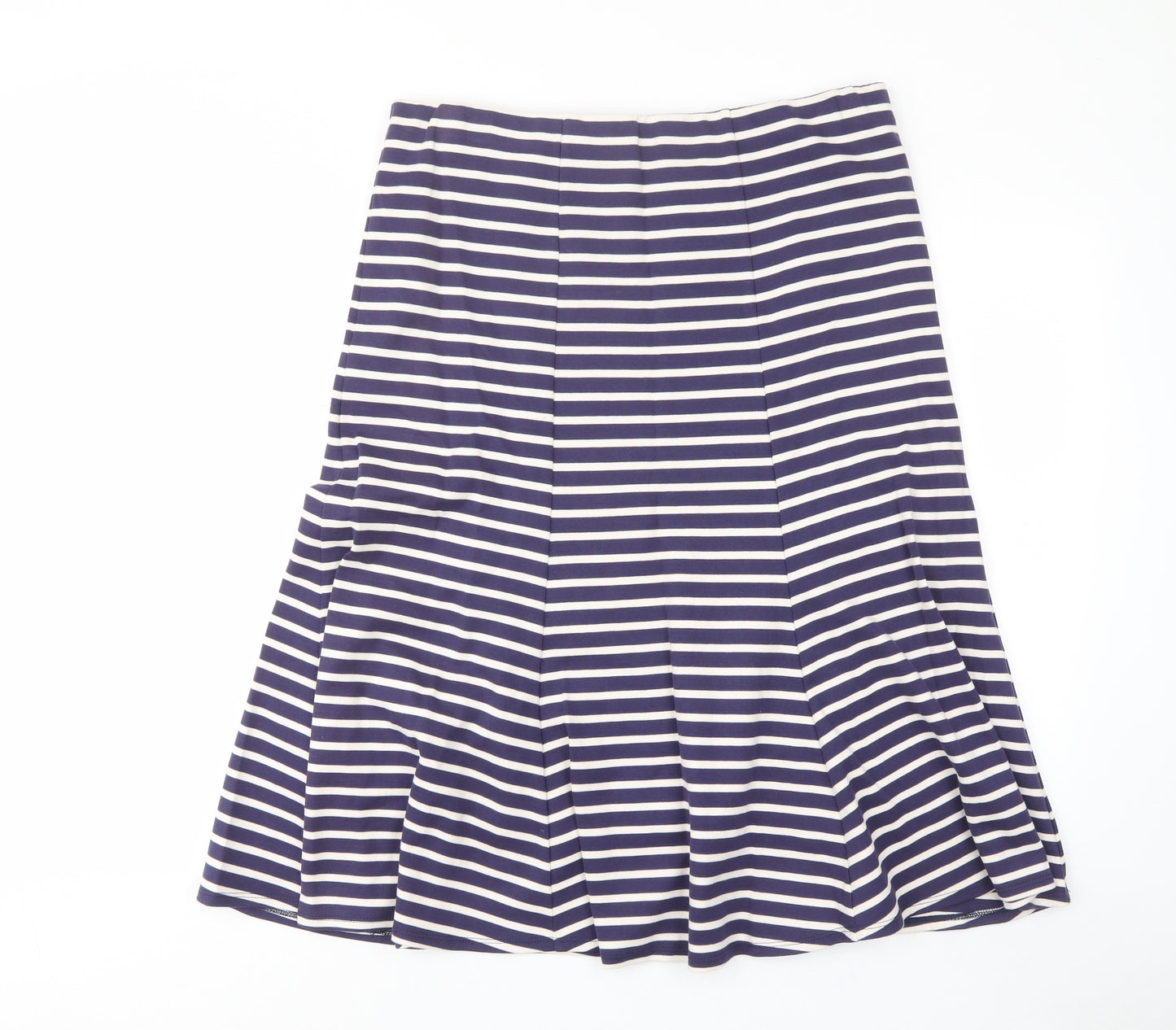 Renaissance Womens Blue Striped Cotton A-Line Skirt Size 18