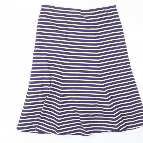 Renaissance Womens Blue Striped Cotton A-Line Skirt Size 18