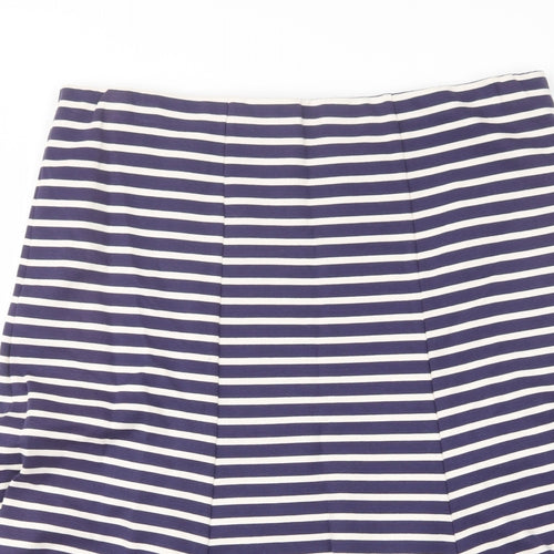 Renaissance Womens Blue Striped Cotton A-Line Skirt Size 18