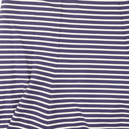 Renaissance Womens Blue Striped Cotton A-Line Skirt Size 18
