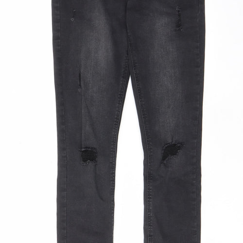 Denim & Co. Womens Grey Cotton Skinny Jeans Size 4 L28 in Regular Zip - Pockets