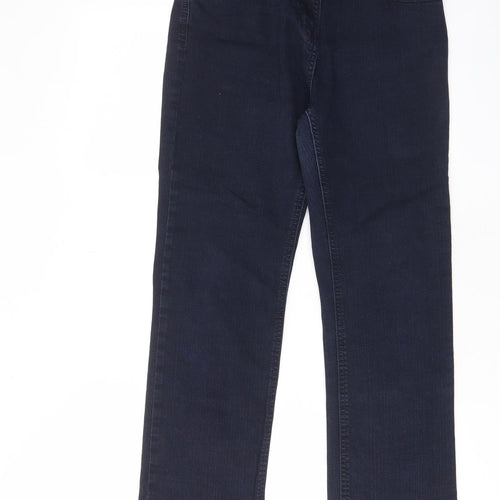 Casual Wear Womens Blue Cotton Straight Jeans Size 28 in L27 in Regular Zip - Pockets