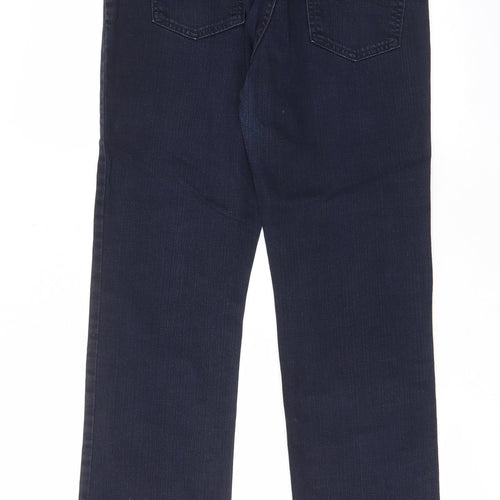Casual Wear Womens Blue Cotton Straight Jeans Size 28 in L27 in Regular Zip - Pockets