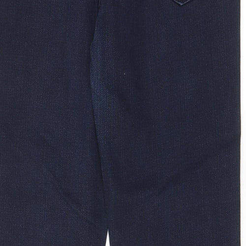 Casual Wear Womens Blue Cotton Straight Jeans Size 28 in L27 in Regular Zip - Pockets