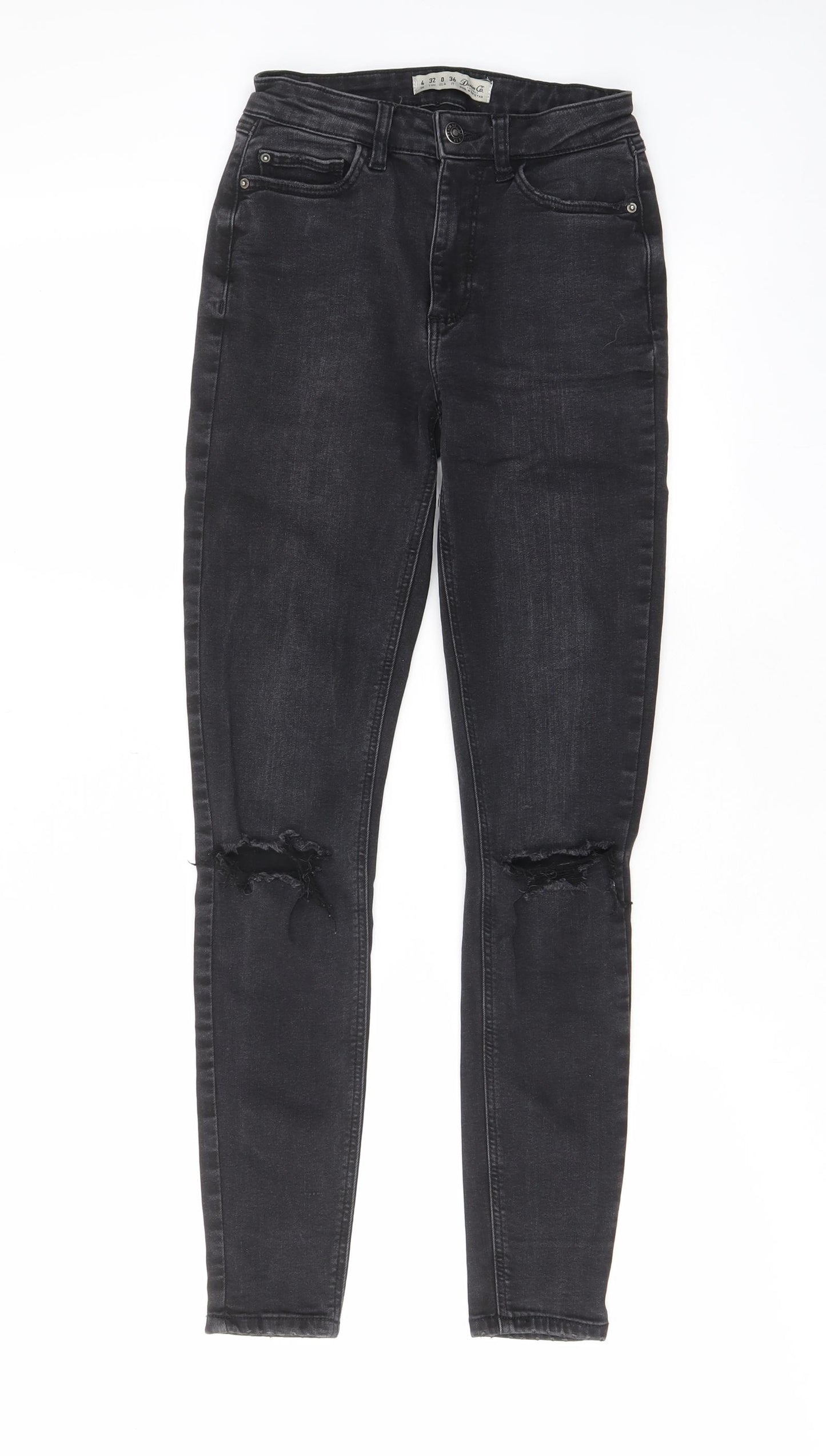 Denim & Co. Womens Black Cotton Skinny Jeans Size 4 L27 in Regular Zip - Pockets