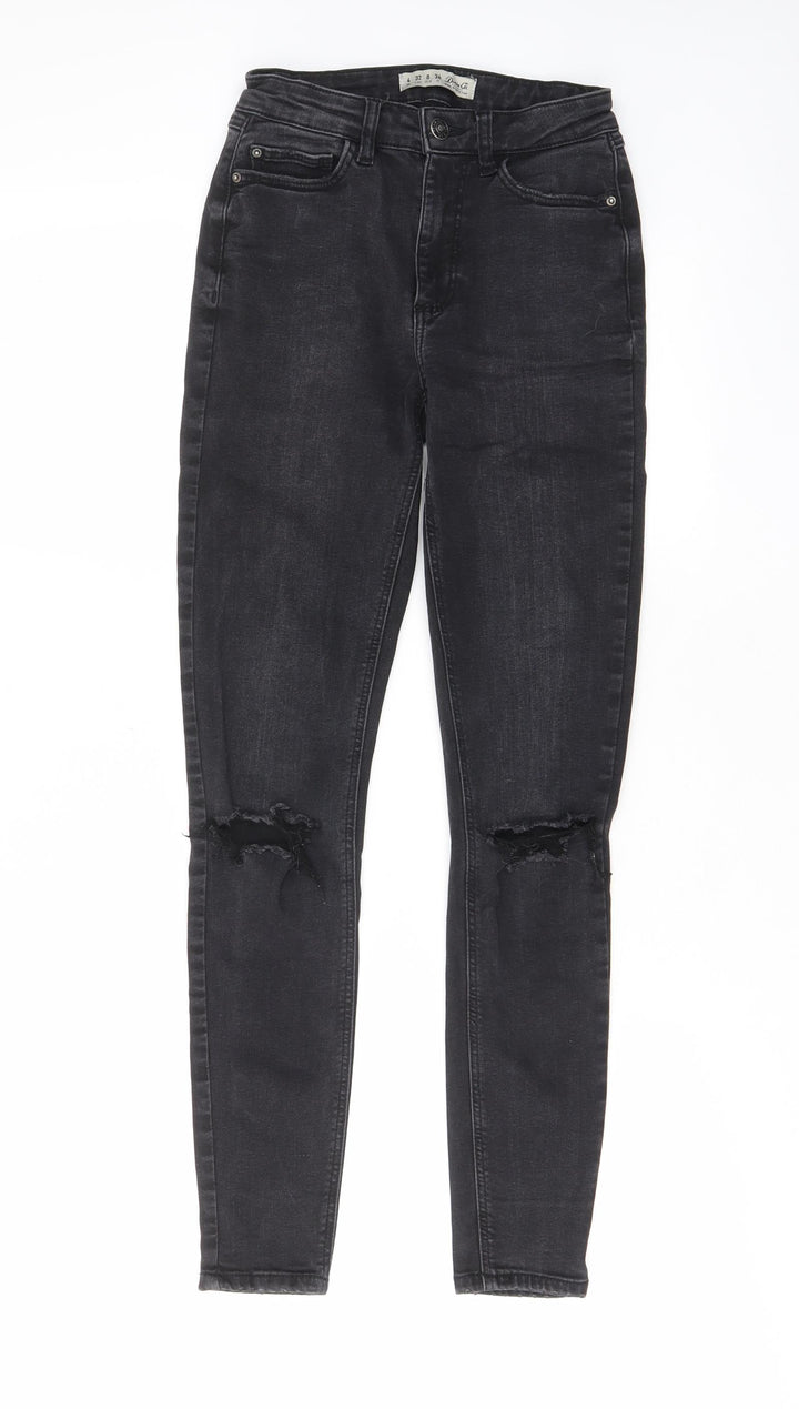 Denim & Co. Womens Black Cotton Skinny Jeans Size 4 L27 in Regular Zip - Pockets