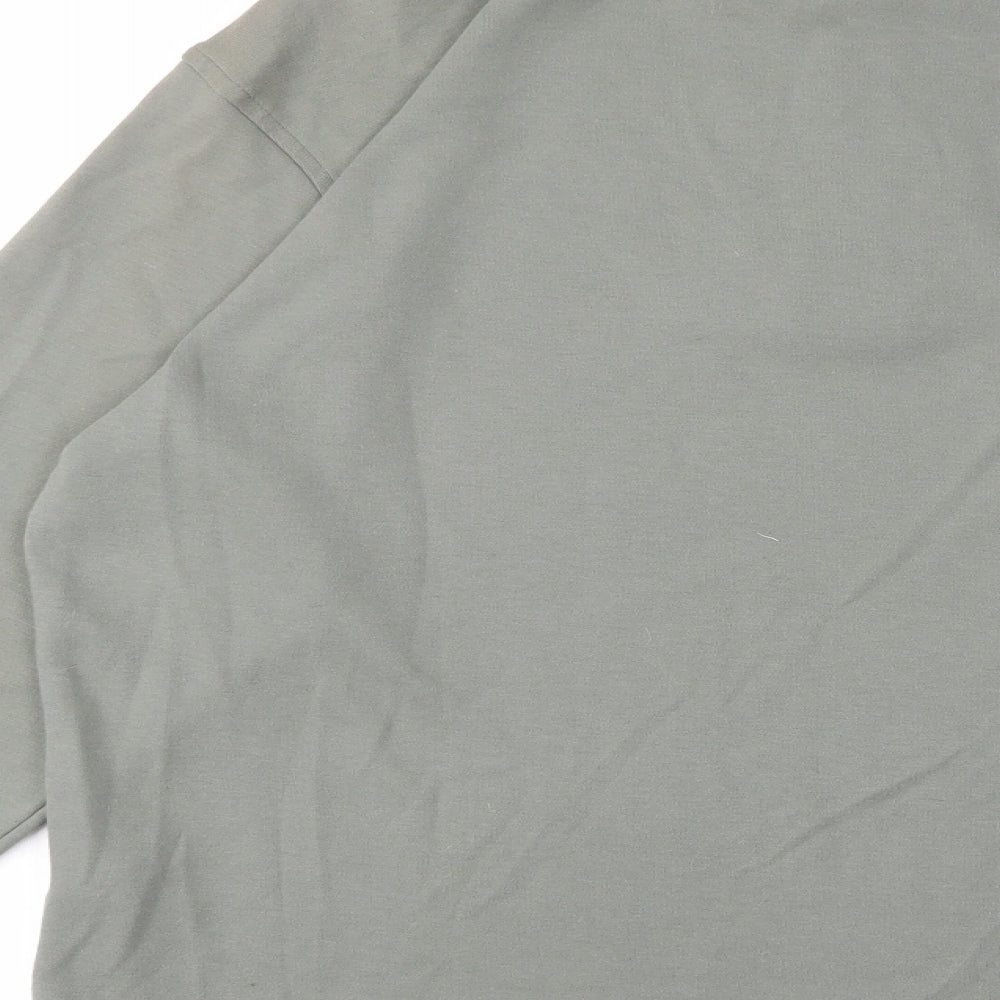 Marks and Spencer Mens Green Cotton Polo Size S Collared Button